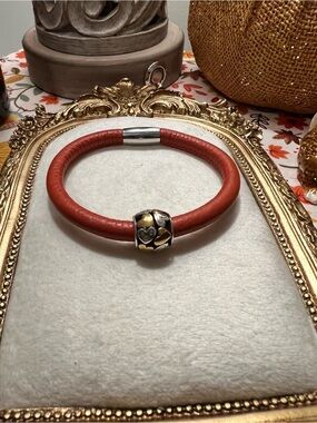 Brighton Burnt Orange Woodstock Bracelet with Slider Bead